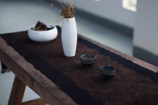 Spiral Maple Batik Table Runner